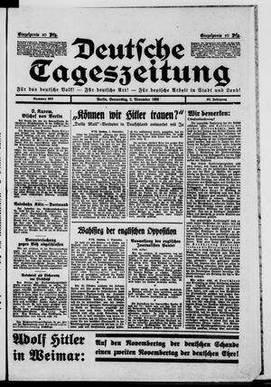 Deutsche Tageszeitung on Nov 2, 1933