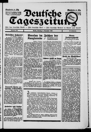 Deutsche Tageszeitung on Nov 5, 1933