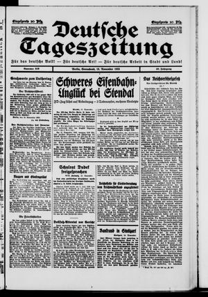 Deutsche Tageszeitung vom 18.11.1933