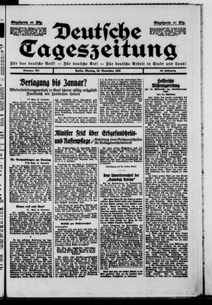 Deutsche Tageszeitung vom 20.11.1933