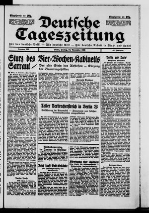 Deutsche Tageszeitung on Nov 24, 1933