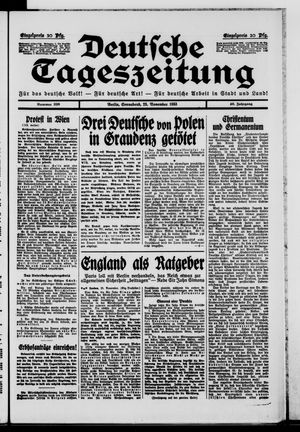 Deutsche Tageszeitung vom 25.11.1933