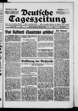 Deutsche Tageszeitung vom 27.11.1933