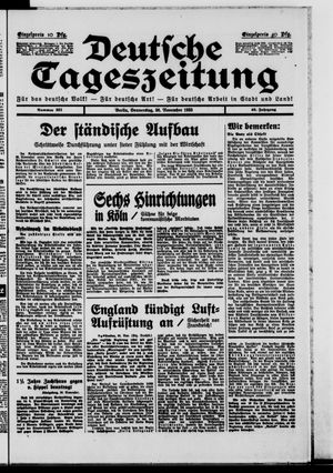 Deutsche Tageszeitung vom 30.11.1933