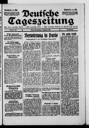 Deutsche Tageszeitung vom 07.12.1933