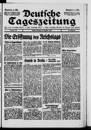 Deutsche Tageszeitung vom 12.12.1933