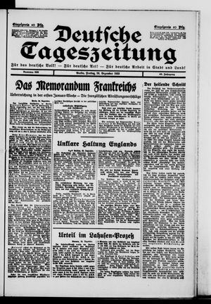 Deutsche Tageszeitung vom 29.12.1933