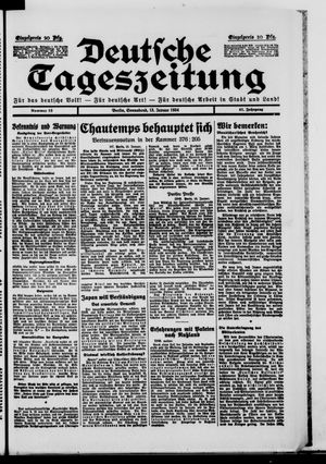 Deutsche Tageszeitung vom 13.01.1934