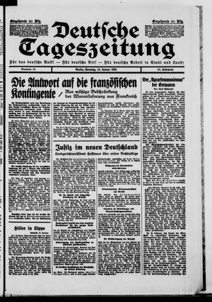 Deutsche Tageszeitung vom 14.01.1934
