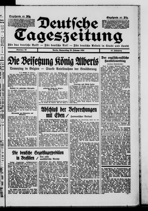 Deutsche Tageszeitung vom 22.02.1934