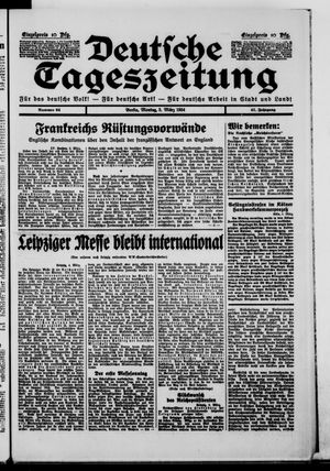 Deutsche Tageszeitung vom 05.03.1934