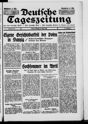 Deutsche Tageszeitung vom 16.04.1934
