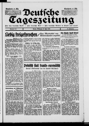 Deutsche Tageszeitung vom 25.04.1934