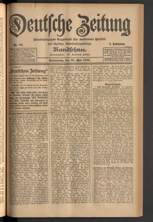Deutsche Zeitung on May 28, 1896