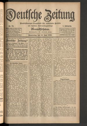 Deutsche Zeitung on Jun 25, 1896