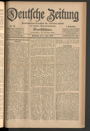 Deutsche Zeitung on Jul 1, 1896