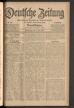Deutsche Zeitung on Jul 9, 1896