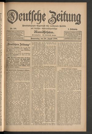 Deutsche Zeitung vom 20.08.1896