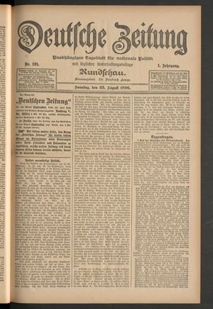 Deutsche Zeitung on Aug 23, 1896