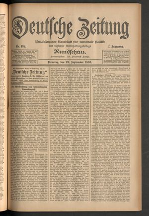 Deutsche Zeitung on Sep 29, 1896