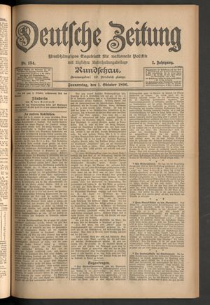 Deutsche Zeitung on Oct 1, 1896