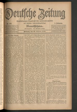 Deutsche Zeitung on Oct 28, 1896