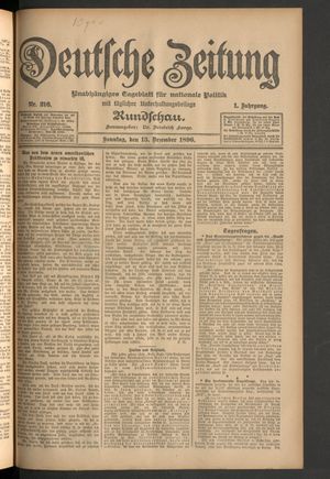 Deutsche Zeitung on Dec 13, 1896