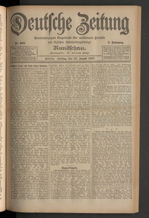 Deutsche Zeitung on Aug 27, 1897