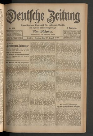 Deutsche Zeitung on Aug 29, 1897