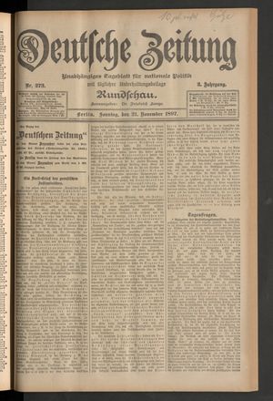 Deutsche Zeitung on Nov 21, 1897