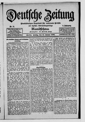 Deutsche Zeitung on Jan 14, 1898