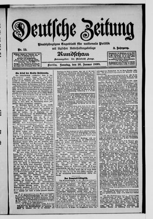 Deutsche Zeitung on Jan 16, 1898