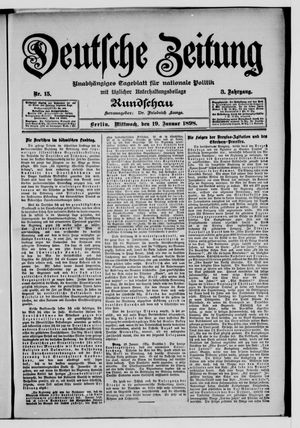 Deutsche Zeitung on Jan 19, 1898