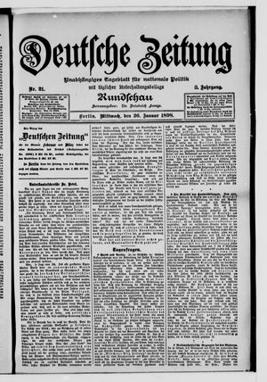 Deutsche Zeitung on Jan 26, 1898