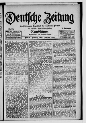 Deutsche Zeitung on Feb 1, 1898
