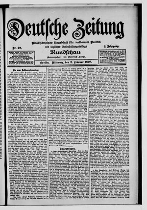 Deutsche Zeitung on Feb 2, 1898