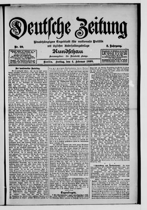 Deutsche Zeitung on Feb 4, 1898