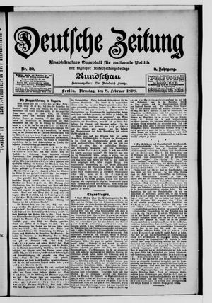Deutsche Zeitung on Feb 8, 1898