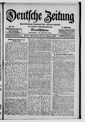 Deutsche Zeitung on Feb 10, 1898