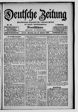 Deutsche Zeitung on Feb 15, 1898