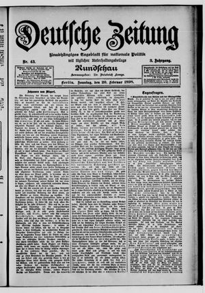 Deutsche Zeitung on Feb 20, 1898