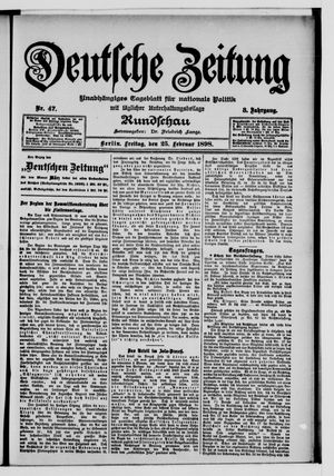 Deutsche Zeitung on Feb 25, 1898