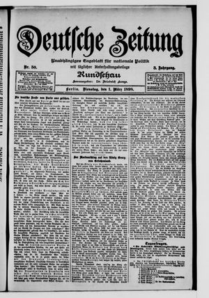 Deutsche Zeitung on Mar 1, 1898