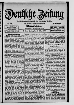 Deutsche Zeitung on Mar 4, 1898