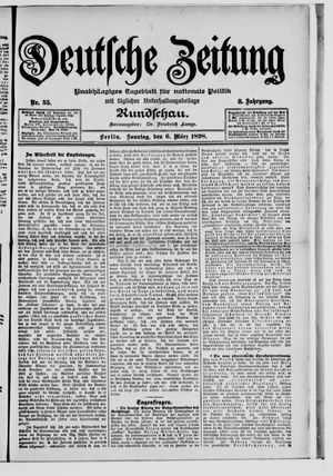 Deutsche Zeitung on Mar 6, 1898