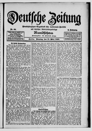 Deutsche Zeitung on Mar 15, 1898