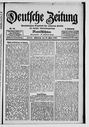 Deutsche Zeitung on Mar 16, 1898