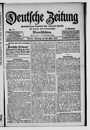 Deutsche Zeitung on Mar 29, 1898