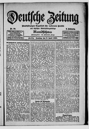 Deutsche Zeitung vom 03.04.1898