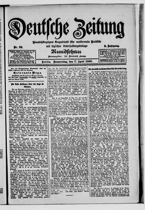 Deutsche Zeitung on Apr 7, 1898